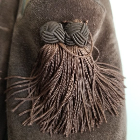 Stuart Weitzman tassel suede loafers choc brown 8M - Picture 9 of 13